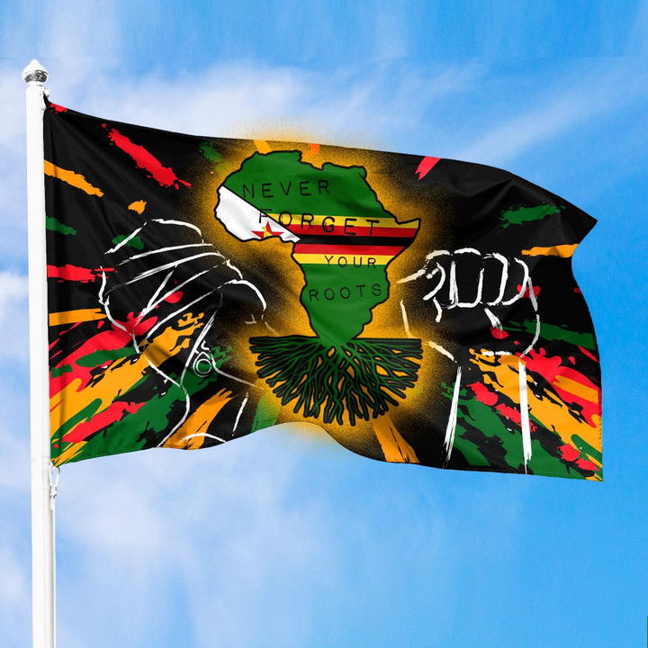 Zimbabwe Premium Flag Black History Month - Never Forget Your Roots A7 | Africazone