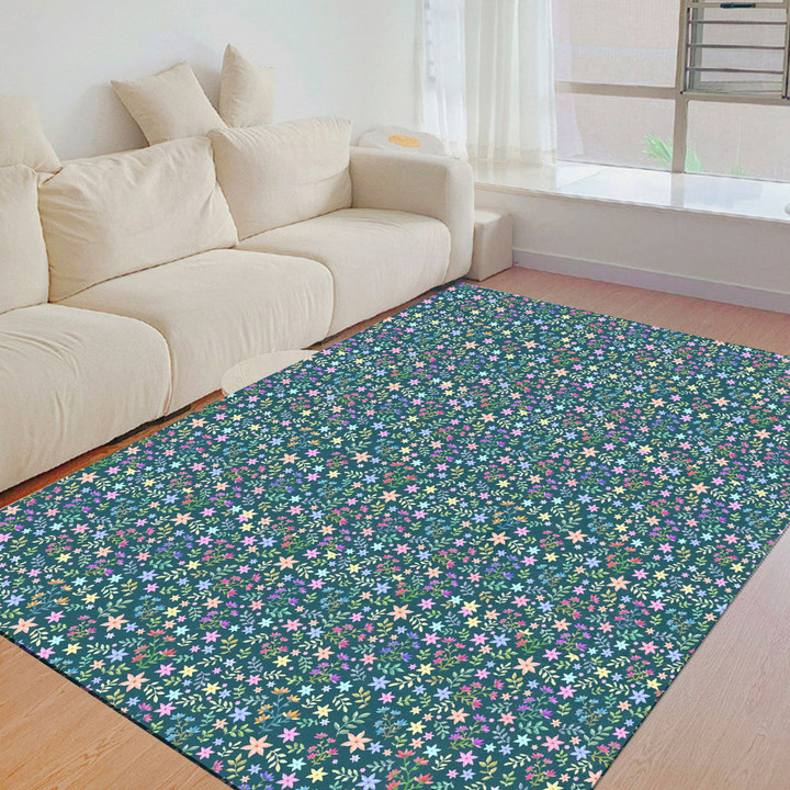 Floor Mat - Cute Colorful Floral Foldable Rectangular Thickened Floor Mat A7 | Africazone