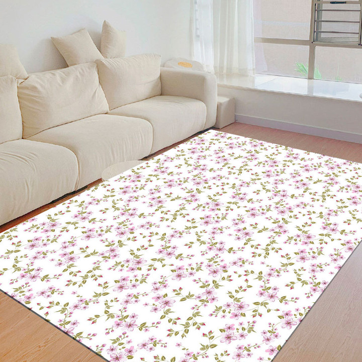 Floor Mat - Gorgeous Blooming Sakura Foldable Rectangular Thickened Floor Mat A7 | Africazone