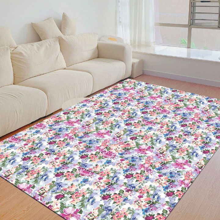 Floor Mat - Majestic Multicolor Small Flowers Foldable Rectangular Thickened Floor Mat A7 | Africazone