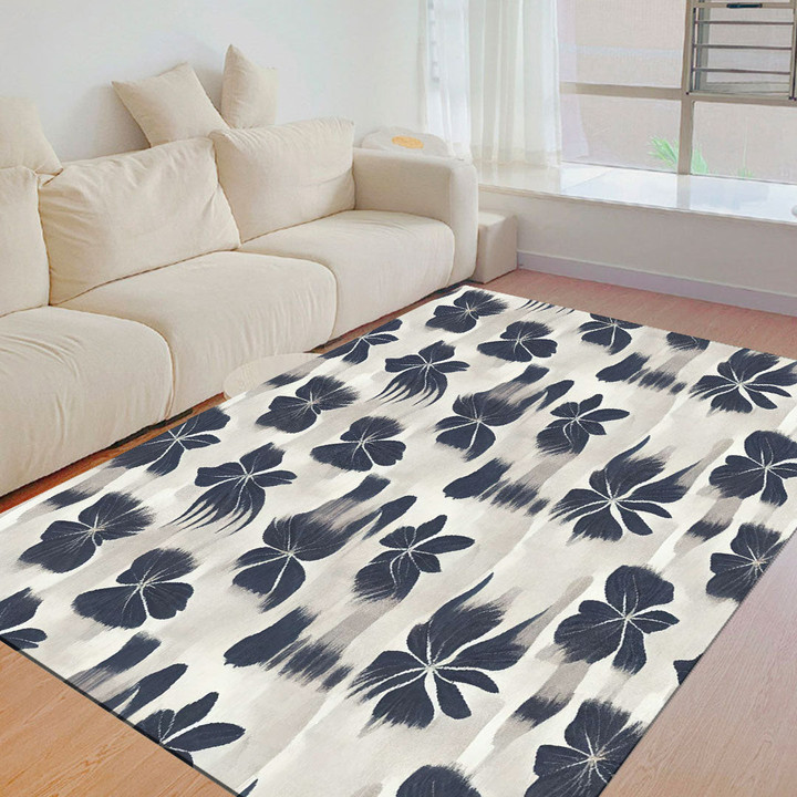 Floor Mat - Majestic Green White Azatec Florals Foldable Rectangular Thickened Floor Mat A7 | Africazone