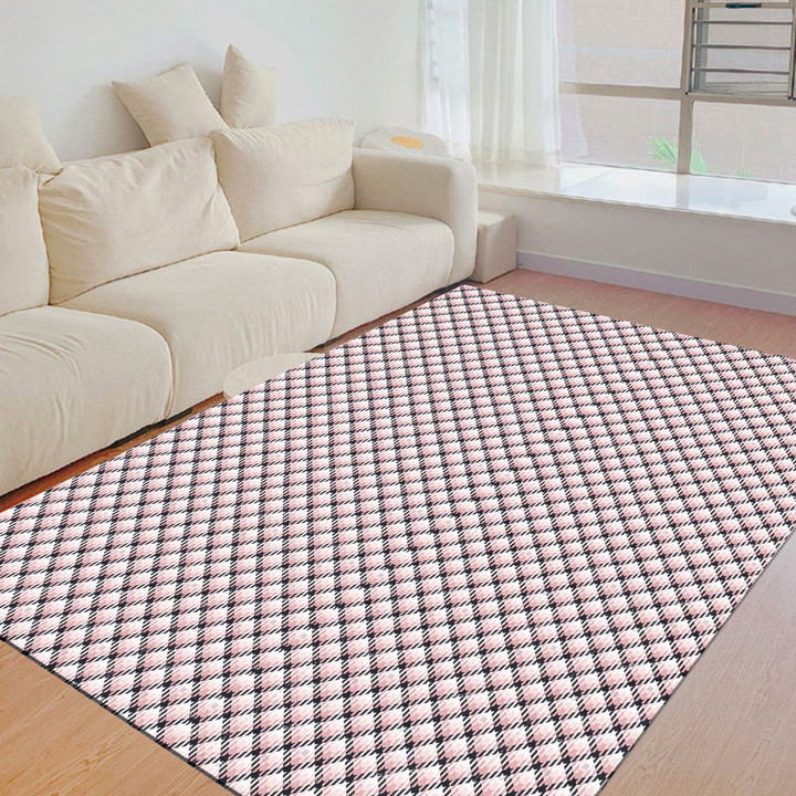 Floor Mat - Houndstooth Caro Rose Pink Foldable Rectangular Thickened Floor Mat A7 | Africazone