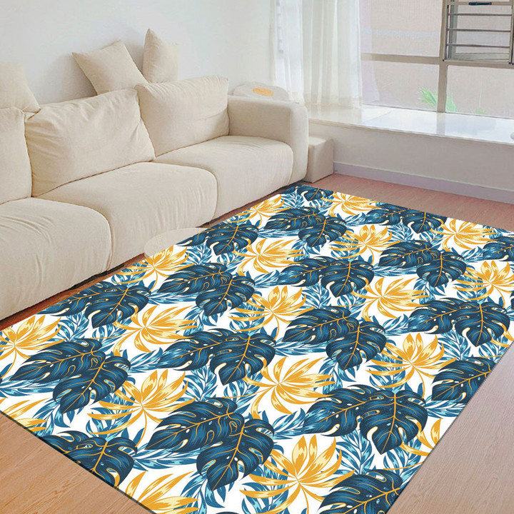 Floor Mat - Pretty Summer Seamless Tropical Pattern Bright Leaves Plants Foldable Rectangular Thickened Floor Mat A7 | Africazone