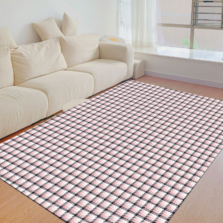 Floor Mat - Trendy Fashion Rose Pink Houndstooth Foldable Rectangular Thickened Floor Mat A7 | Africazone