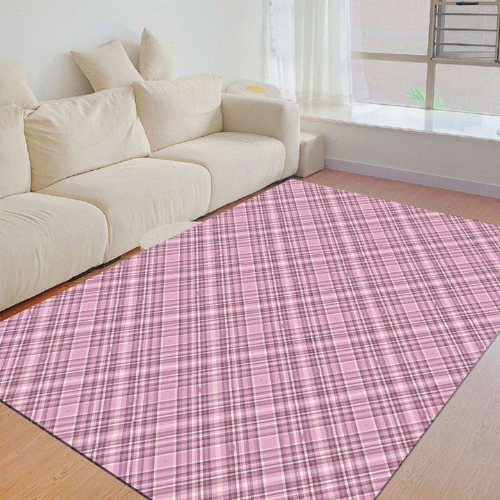 Floor Mat - Pink Tartan Plaid Foldable Rectangular Thickened Floor Mat A7 | Africazone
