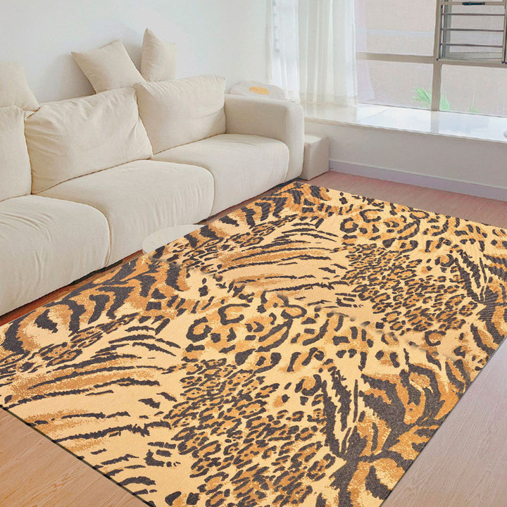 Floor Mat - Tiger Skin Brown and Black Foldable Rectangular Thickened Floor Mat A7 | Africazone
