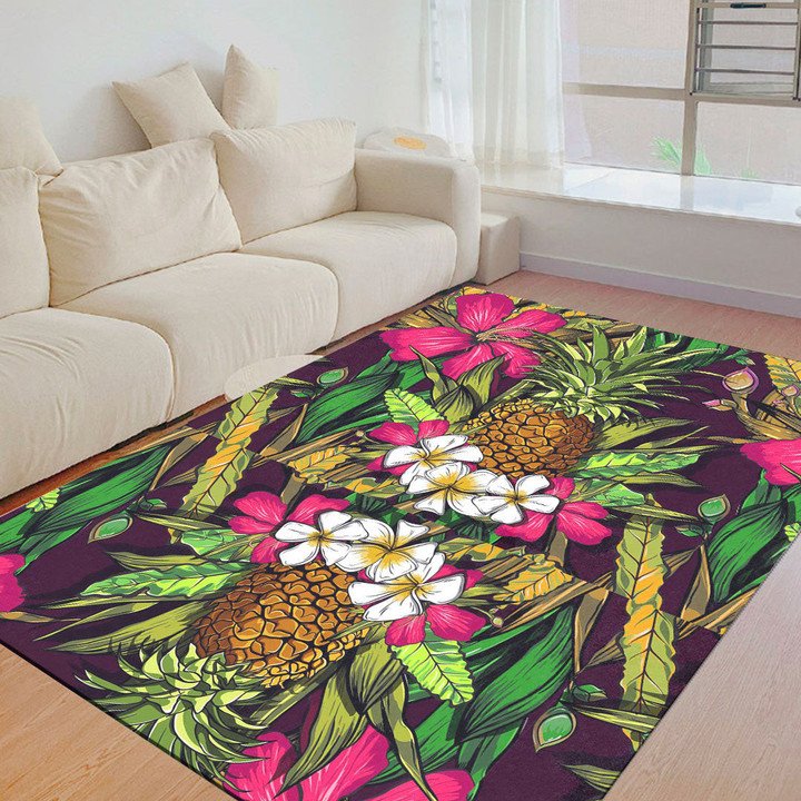 Floor Mat - Tropical Flowers Jungle Leaves Paradise Flower. Foldable Rectangular Thickened Floor Mat A7 | Africazone