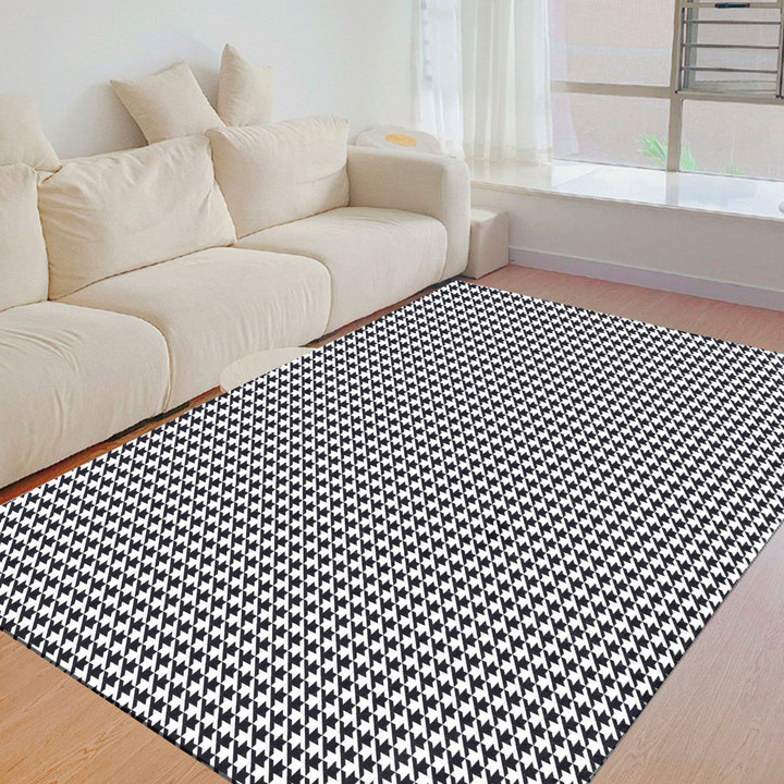Floor Mat - Houndstooth Vintage Pattern Style Foldable Rectangular Thickened Floor Mat A7 | Africazone