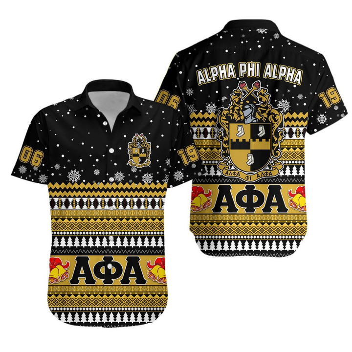 Getteestore Shirt - Alpha Phi Alpha African Pattern Christmas Short Sleeve Shirt A31