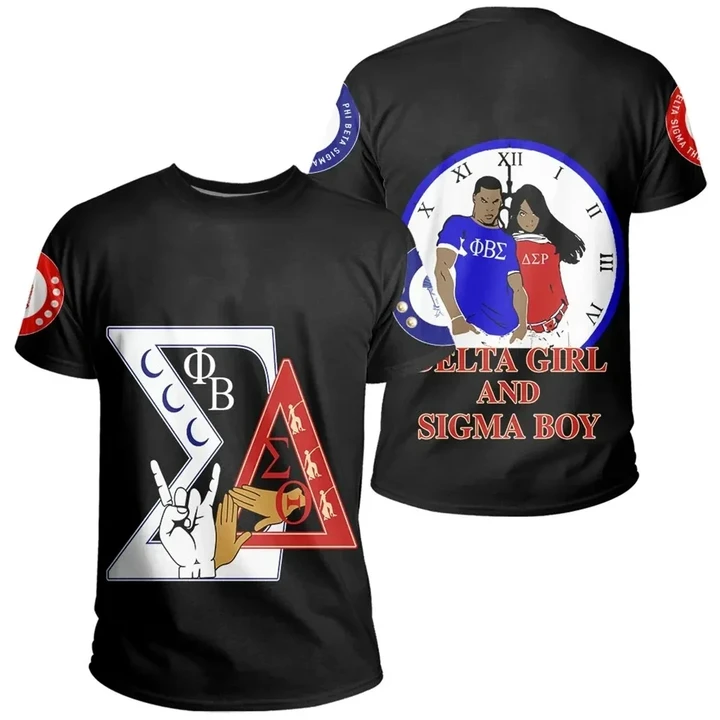 Phi Beta Sigma Delta Sigma Theta Black T-Shirt J09
