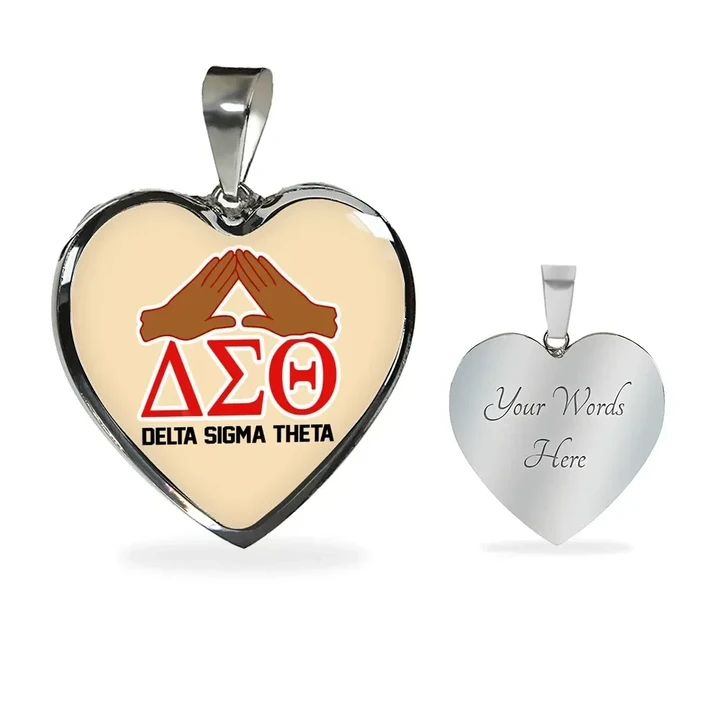 Delta Sigma Theta Hand Luxury Necklace Heart