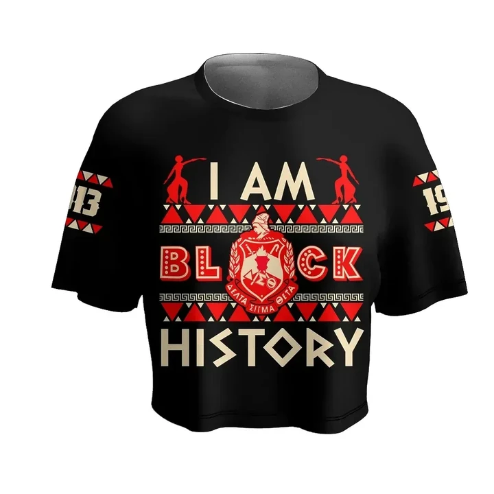 I Am Black History Delta Sigma Theta Croptop Tee | Africazone.store