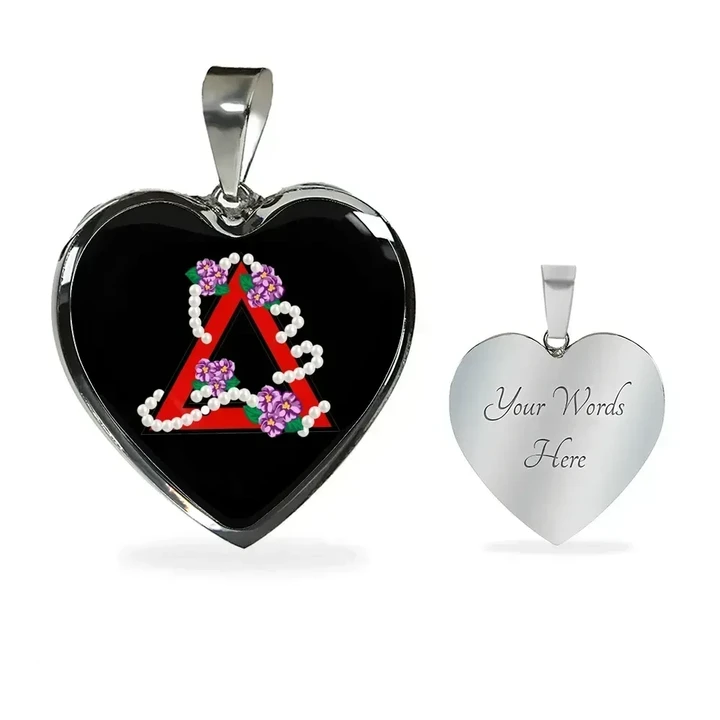 Delta Sigma Theta Sorority Luxury Necklace Heart