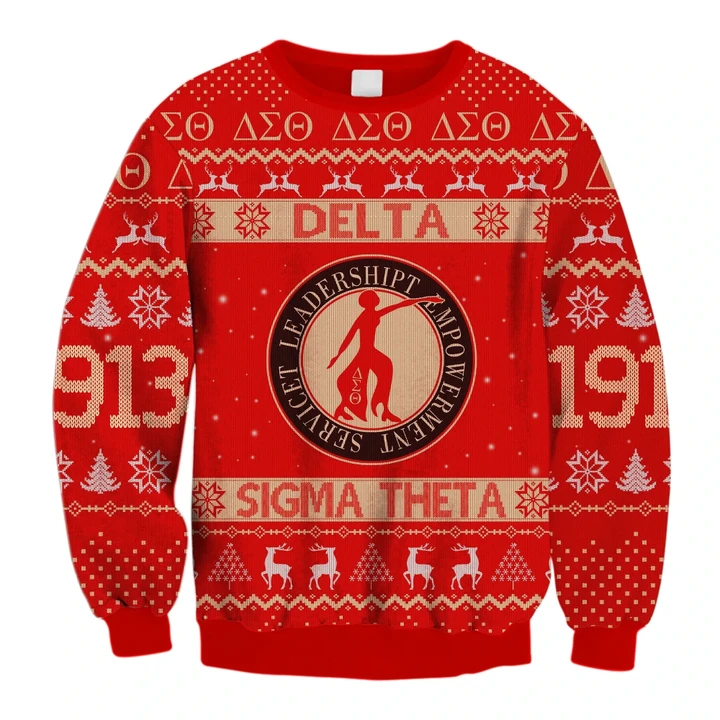 Lux Delta Sigma Theta Dancing Christmas Crewneck Sweatshirt