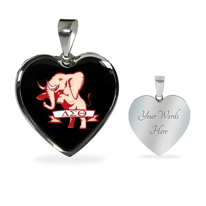 Delta Sigma Theta Elephant Luxury Necklace Heart