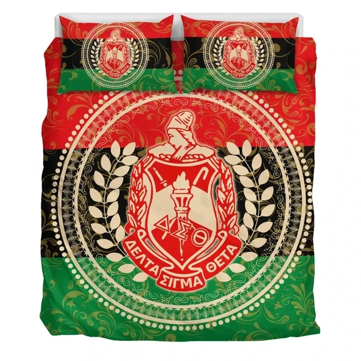 Bedding Set - Pan Africa Delta Sigma Theta Sorority Duvet Cover & Pillow Cases J5