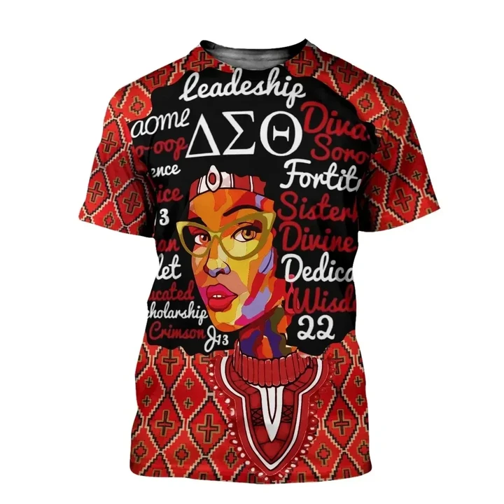 GetteeStore T-shirt - Delta Sigma Theta Afro Girl Dashiki T-shirt J5
