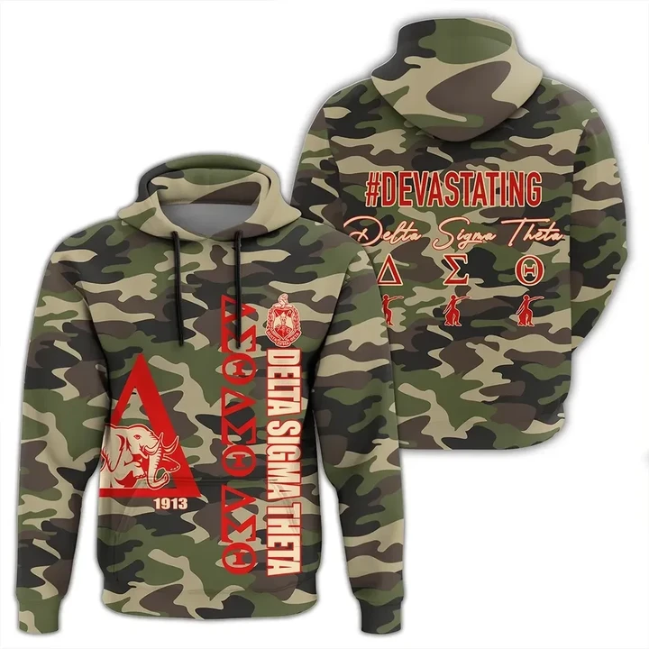Delta Sigma Theta Camouflage Style Hoodie | Africazone.store