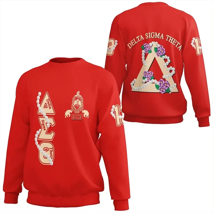 Delta Sigma Theta Pearl Red Sweatshirt | Africazone.store