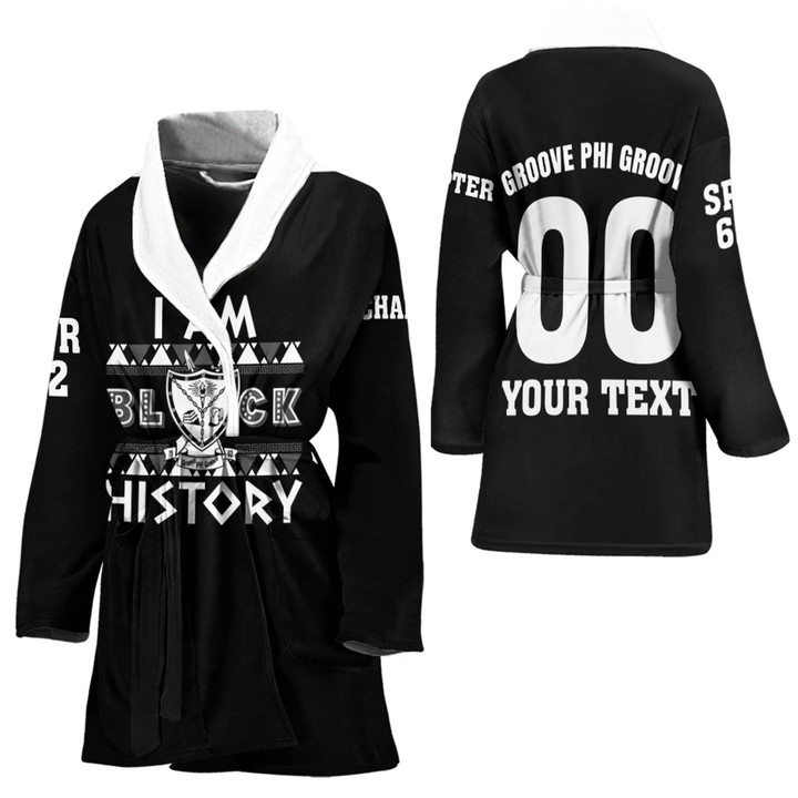 Africazone Clothing - Groove Phi Groove Black History Bath Robe A7