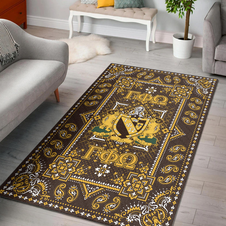 Africa Zone Area Rug - Gamma Phi Omega Fraternity Vintage Paisley Pattern A31