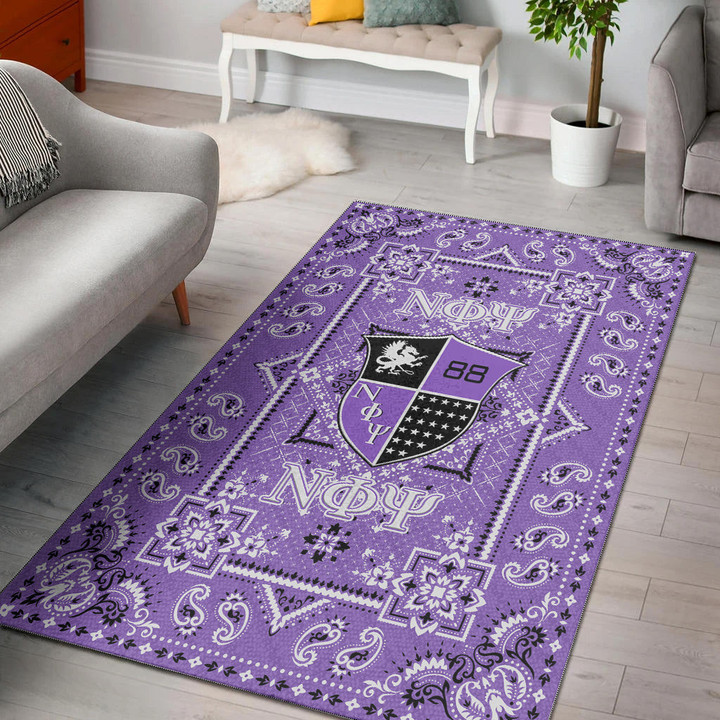 Africa Zone Area Rug - Nu Phi Psi Fraternity Vintage Paisley Pattern A31