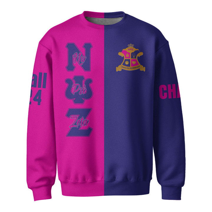 Africa Zone Sweatshirts - Nu Psi Zeta Military Sorority Half Style A31