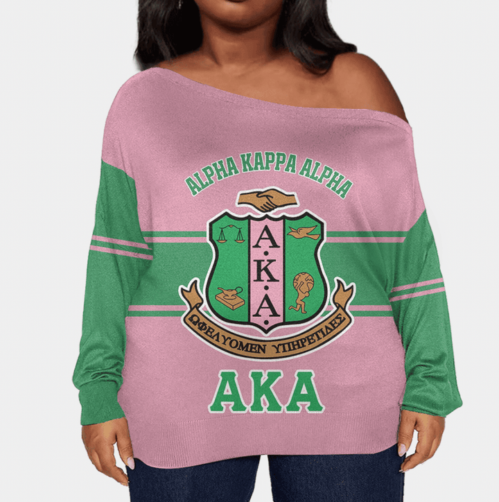 AKA Green Line Offshoulder Sweaters Oversize A31
