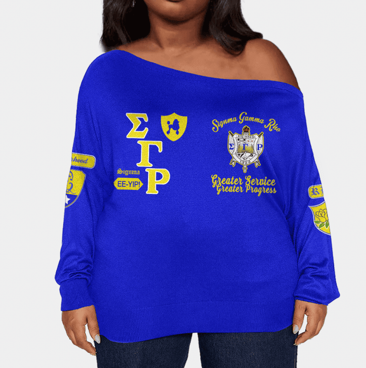 Indianapolis Sigma Gamma Rho Offshoulder Sweaters Oversize A31