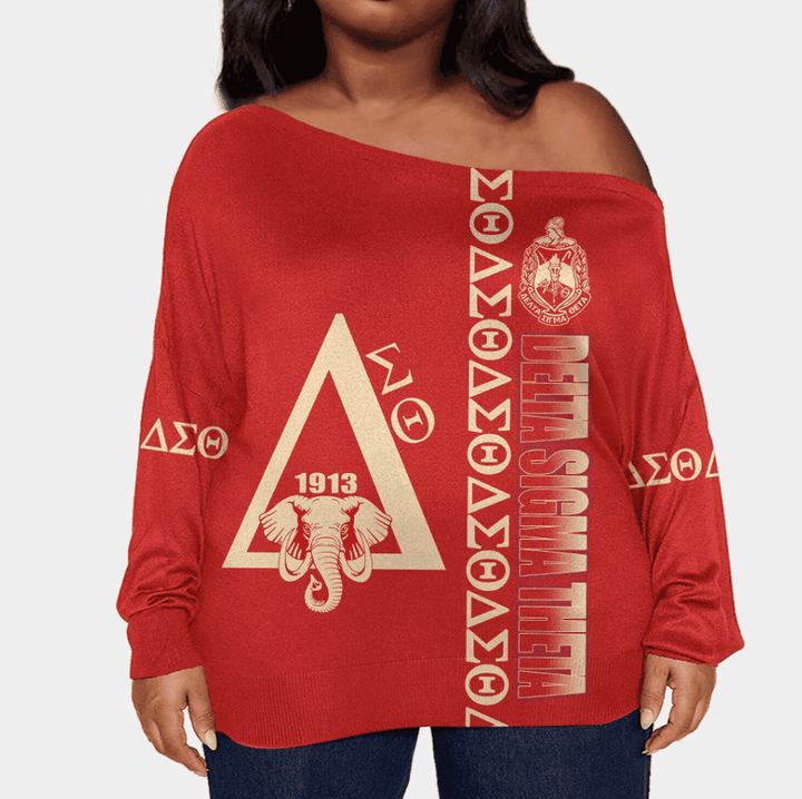 Delta Sigma Theta Style Offshoulder Sweaters Oversize A31