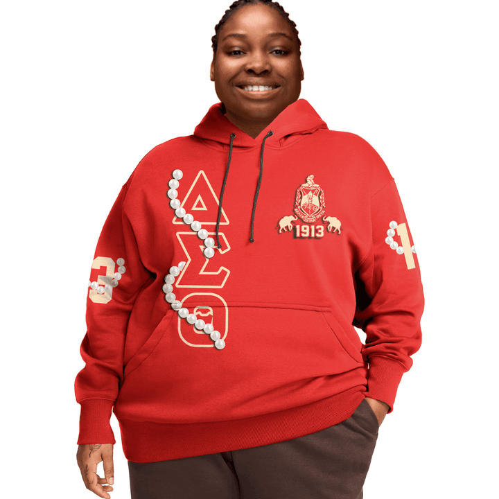 Delta Sigma Theta Pearl Red Hoodie Oversize A31