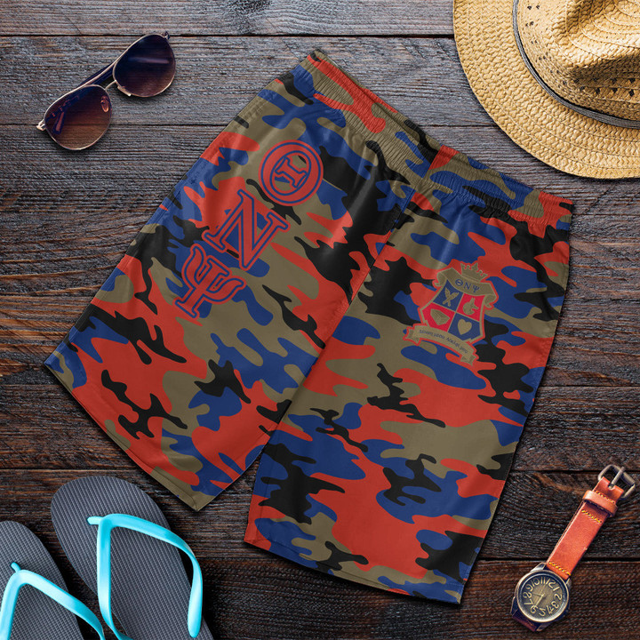 Africazone Short - Theta Nu Psi Military Fraternity Letters Camouflage Men Short A31