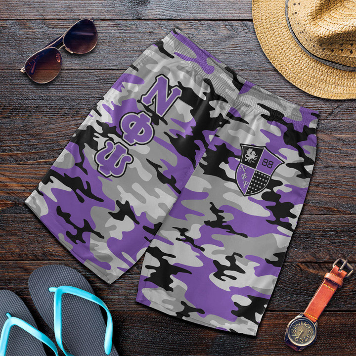 Africazone Short - Nu Phi Psi Fraternity Letters Camouflage Men Short A31