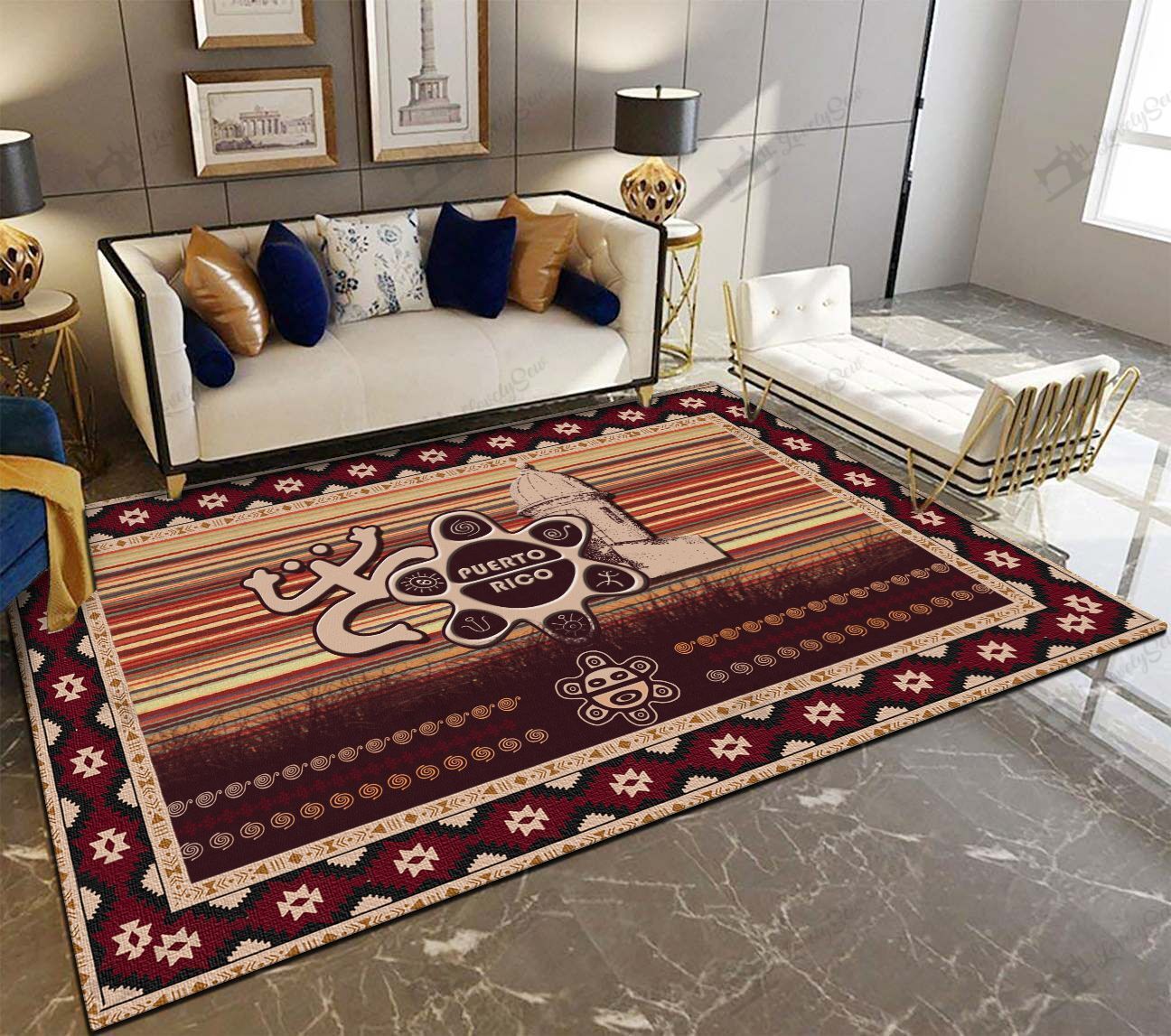 Puerto Rico Rug Puerto Rico Symbols Rug | Encantorican.com - Africazone Store