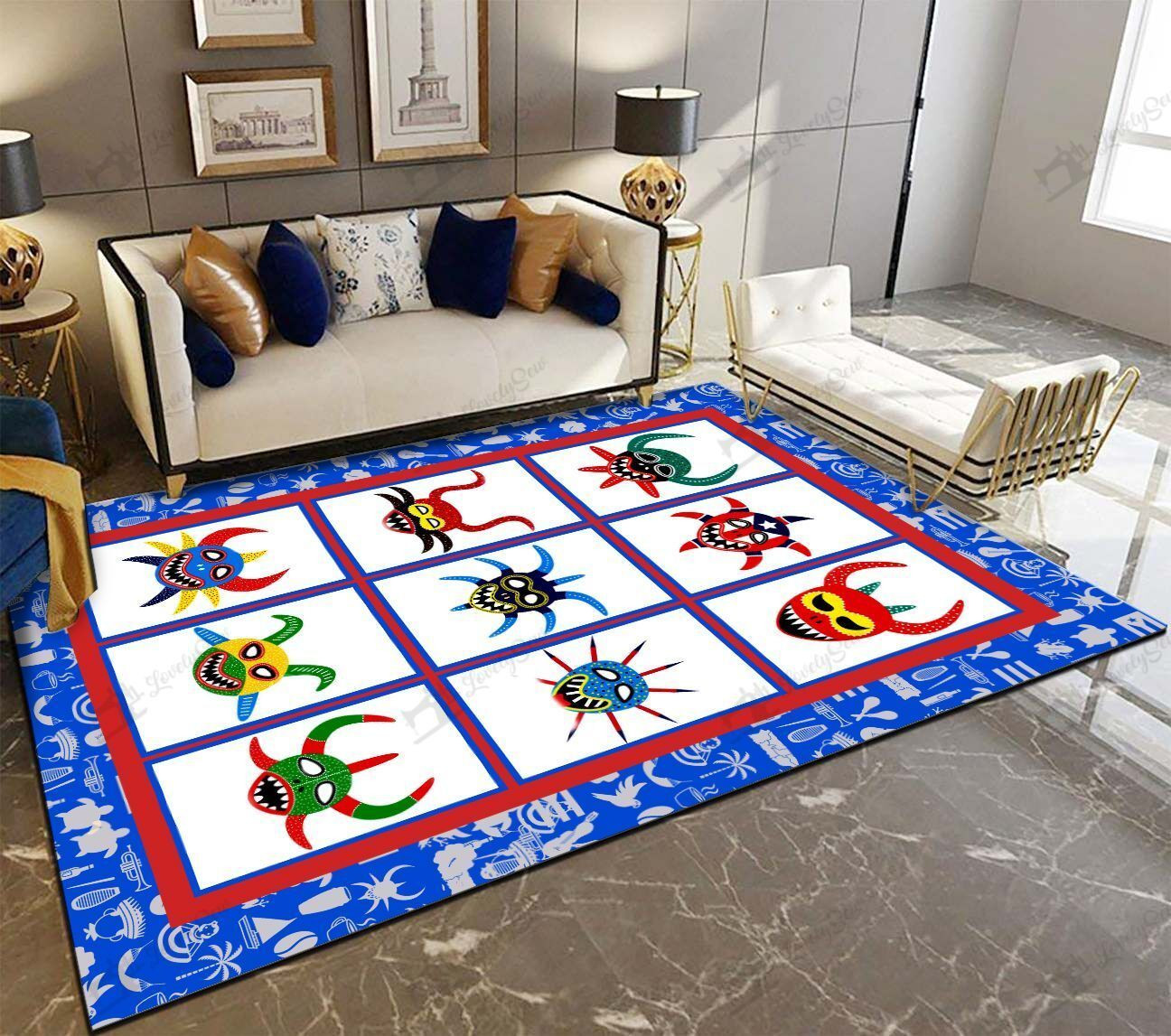 Puerto Rico Rug Puerto Rico Symbols Rug | Encantorican.com - Africazone Store