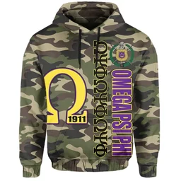 AfricaZone Greek Life Hoodie - Omega Psi Phi Camouflage Pullover J0 | Africazone.store