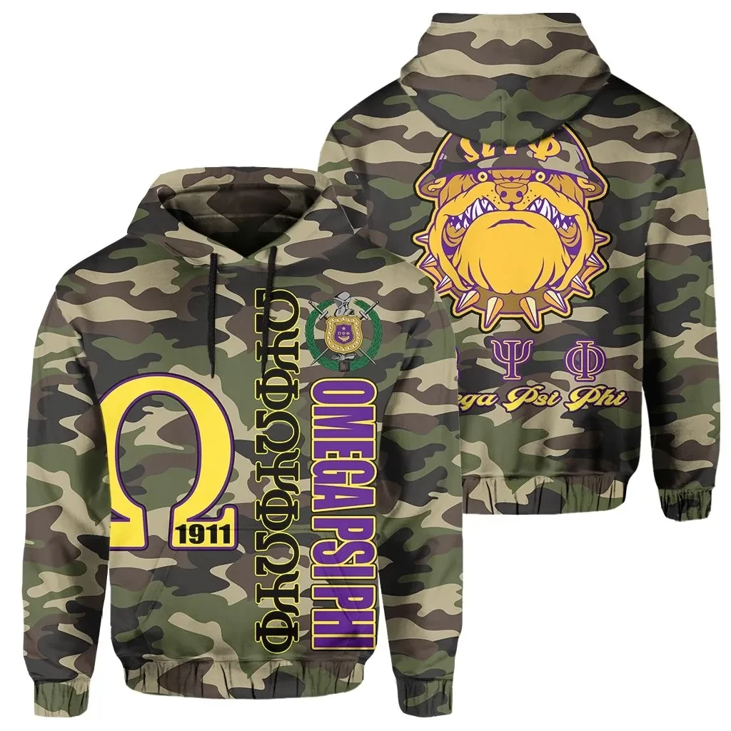 AfricaZone Greek Life Hoodie - Omega Psi Phi Camouflage Pullover J0 | Africazone.store