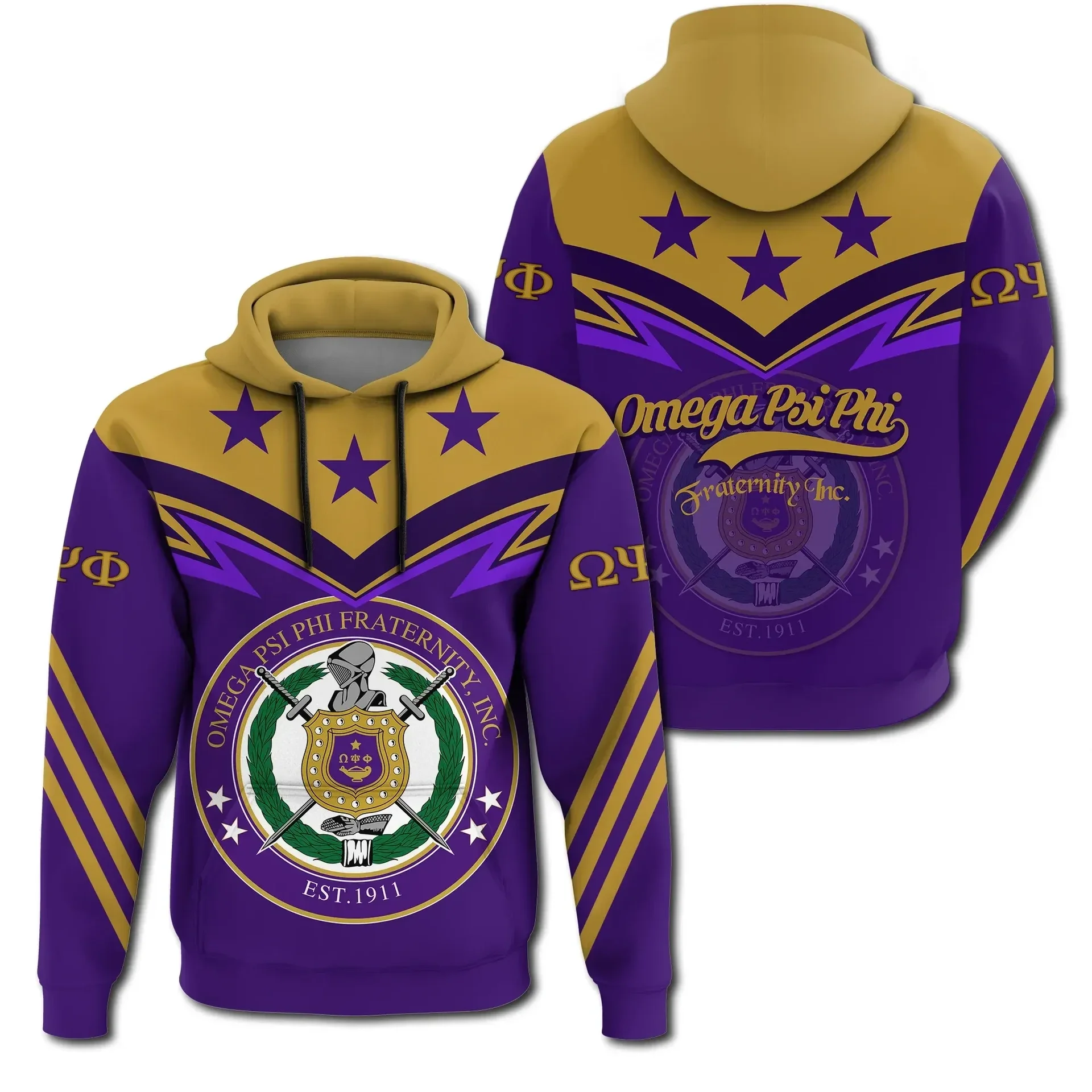 AfricaZone Hoodie - Original Omega Psi Phi Hoodie - Zig Zag Style J5 | Africazone.store