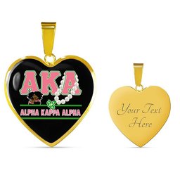 Africa Zone Greek Life Accessories - AKA Sorority Pearl Luxury Necklace Heart A31