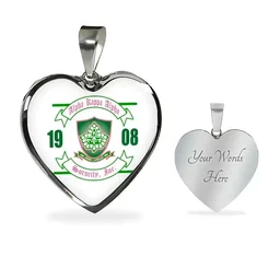 Africa Zone Greek Life Accessories - AKA Sorority Luxury Necklace Heart A31