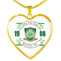 Africa Zone Greek Life Accessories - AKA Sorority Luxury Necklace Heart A31