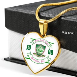 Africa Zone Greek Life Accessories - AKA Sorority Luxury Necklace Heart A31