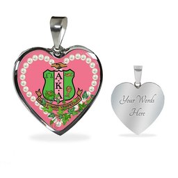 Africa Zone Greek Life Accessories - AKA Sorority Pearl Ivy Leaf Luxury Necklace Heart A31