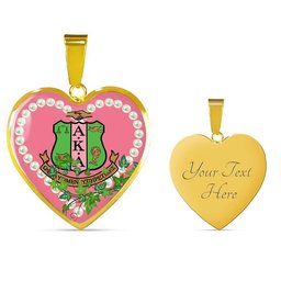 Africa Zone Greek Life Accessories - AKA Sorority Pearl Ivy Leaf Luxury Necklace Heart A31