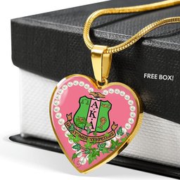 Africa Zone Greek Life Accessories - AKA Sorority Pearl Ivy Leaf Luxury Necklace Heart A31