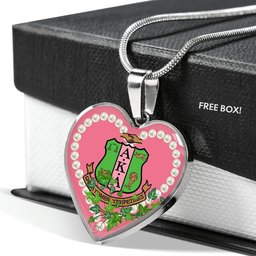 Africa Zone Greek Life Accessories - AKA Sorority Pearl Ivy Leaf Luxury Necklace Heart A31