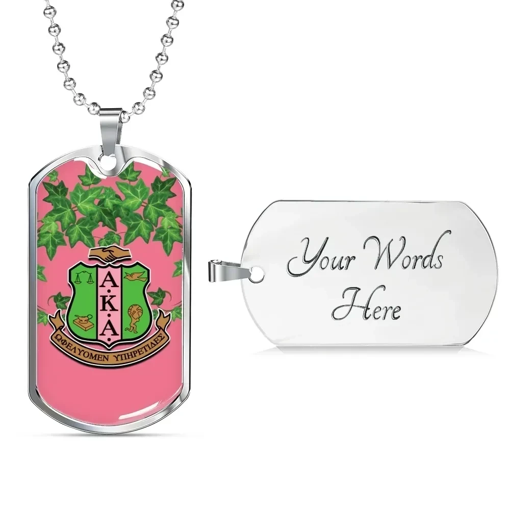 Africa Zone Greek Life Accessories - AKA Sorority Ivy Leaf Dog Tag A31