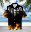 Biker Skull Fire Hawaiian Shirt | For Men & Women | Adult | HW5966