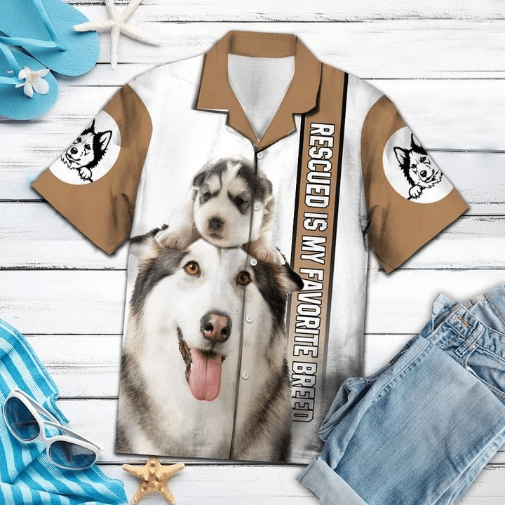 Siberian Husky Is My Favorite Breed Hawaiian Shirt | For Men & Women | Adult | HW6523