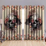 Skull And Flower Curtains Window TNA11062001